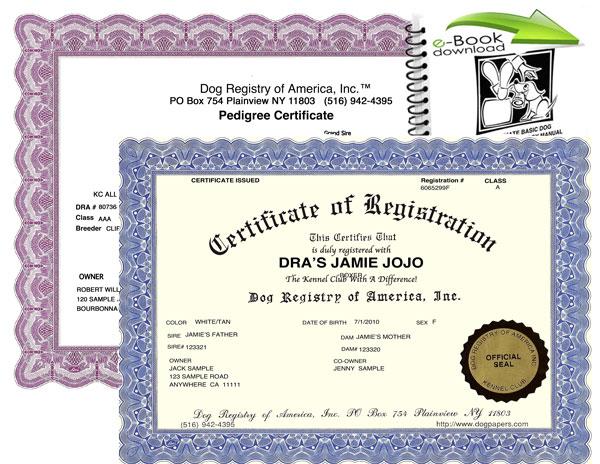 registration papers for dogs